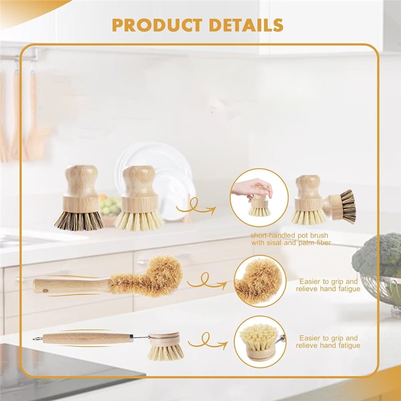 ABNL Ergonomic Wooden Handles  - Dish Brush Bamboo recension och pris